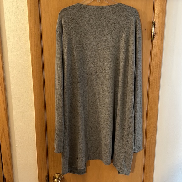 Zyia Active Lounge Boyfriend Cardigan Open Front Pockets Army Green XXXL - Picture 10 of 13